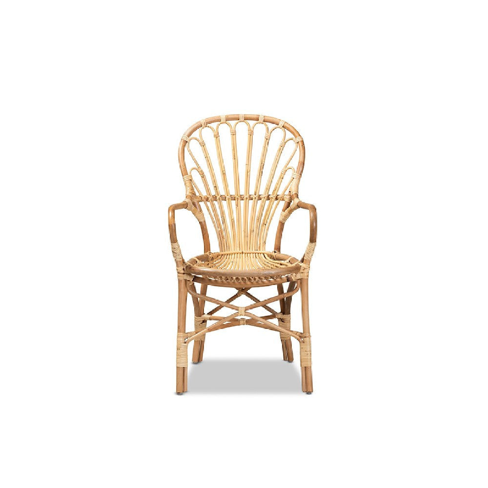 bali & pari Sheraton Modern and Contemporary Natural Finished Rattan Dining Chair WHI-Sheraton-Natural-DC