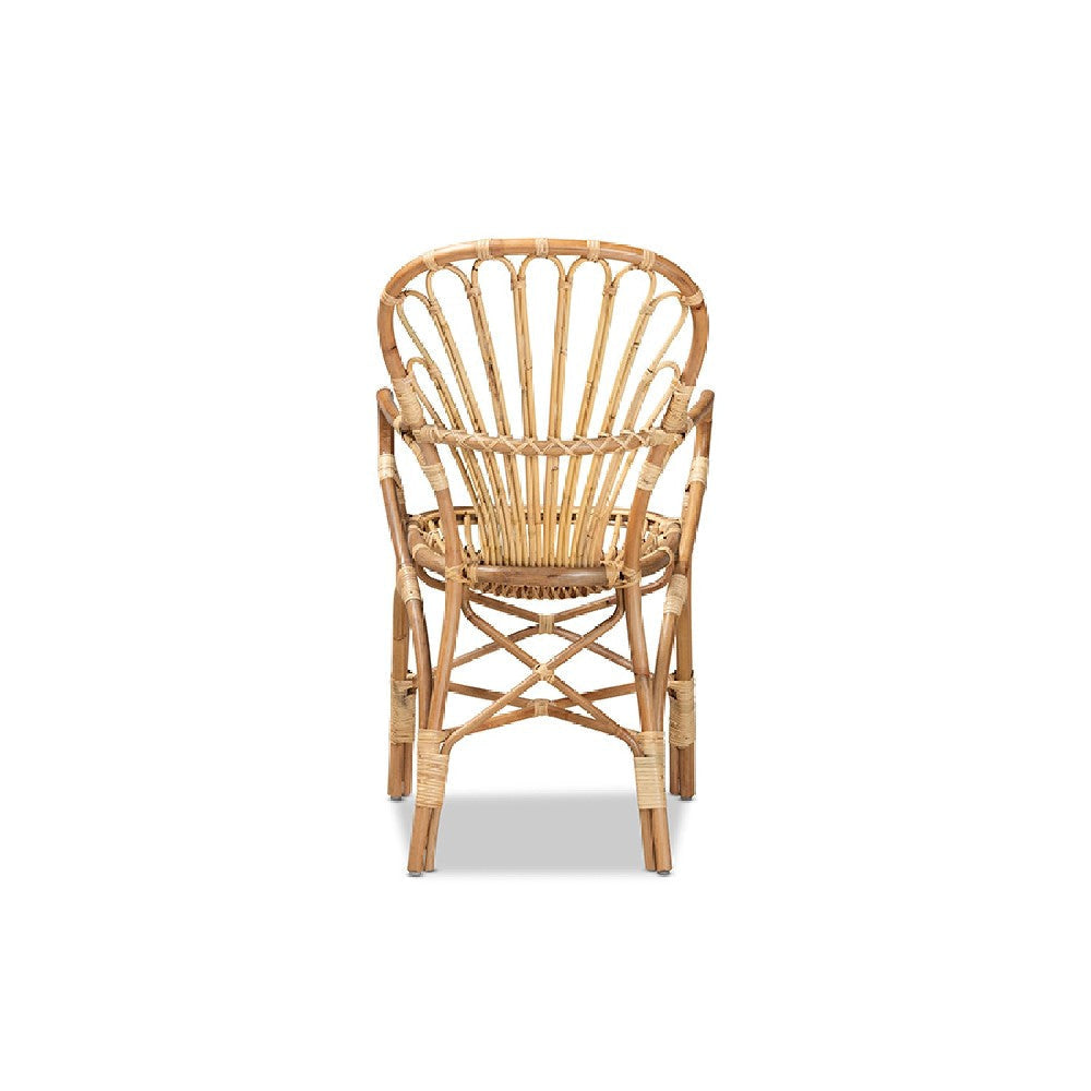 bali & pari Sheraton Modern and Contemporary Natural Finished Rattan Dining Chair WHI-Sheraton-Natural-DC