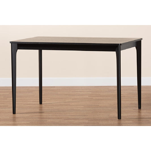 Baxton Studio Sherwin Mid-Century Modern Black Finished Wood Dining Table