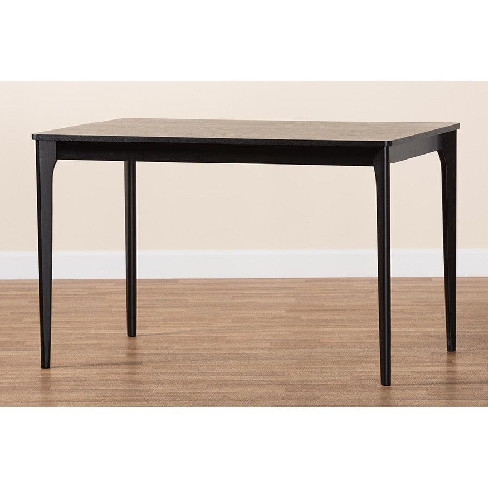 Baxton Studio Sherwin Mid-Century Modern Black Finished Wood Dining Table