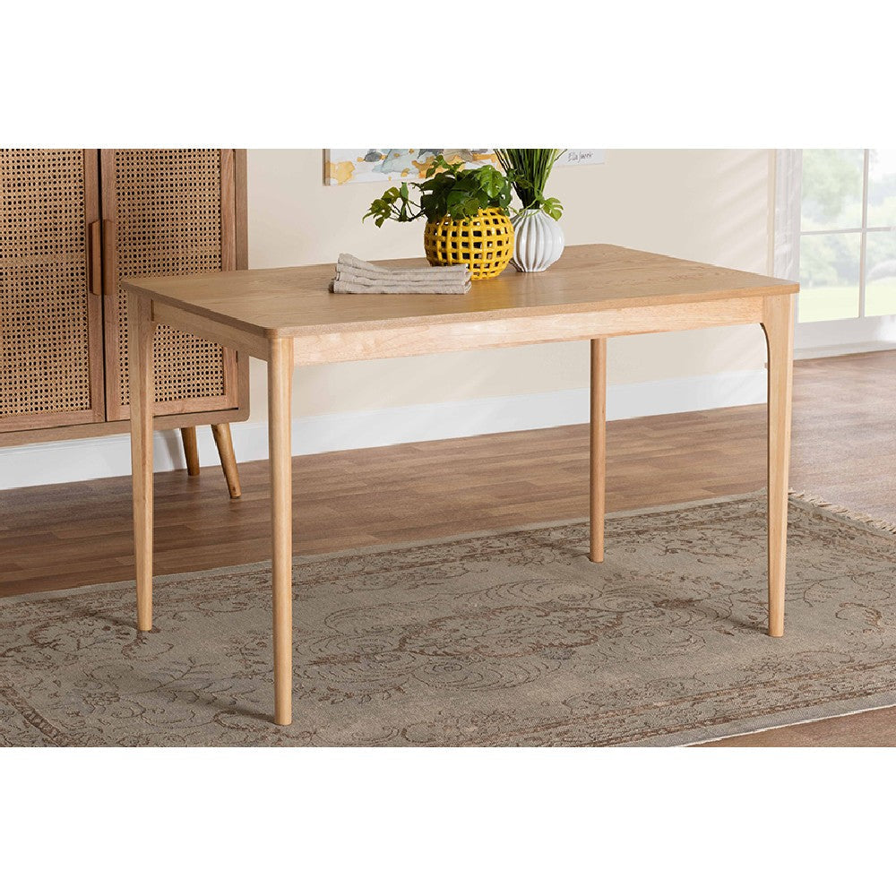 Baxton Studio Sherwin Mid-Century Modern Natural Oak Finished Wood Dining Table