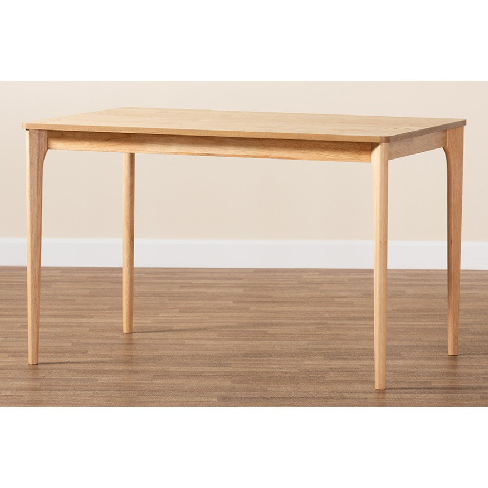 Baxton Studio Sherwin Mid-Century Modern Natural Oak Finished Wood Dining Table