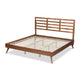 Baxton Studio Shiro Mid-Century Modern Ash Walnut Finished Wood King Size Platform Bed