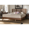 Baxton Studio Shiro Mid-Century Modern Ash Walnut Finished Wood King Size Platform Bed