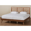 Baxton Studio Shiro Mid-Century Modern Ash Walnut Finished Wood King Size Platform Bed