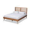 Baxton Studio Shiro Mid-Century Modern Ash Walnut Finished Wood Queen Size Platform Bed WHI-Shiro-Ash-Walnut-Queen