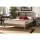 Baxton Studio Shiro Mid-Century Modern Ash Walnut Finished Wood Queen Size Platform Bed WHI-Shiro-Ash-Walnut-Queen