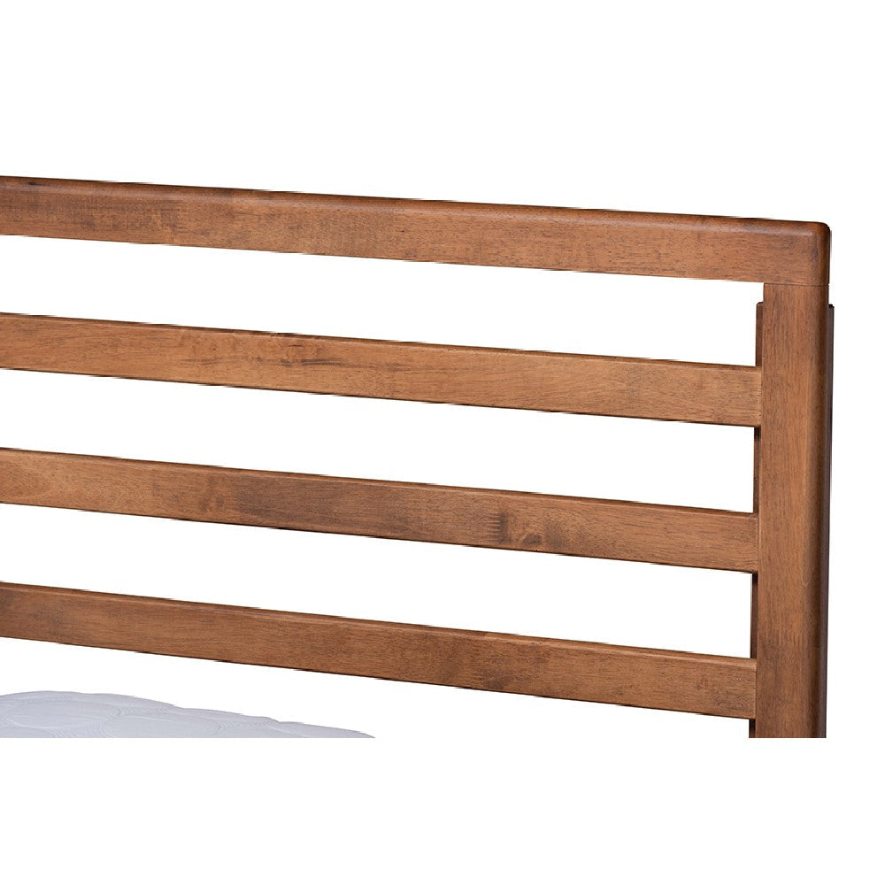 Baxton Studio Shiro Mid-Century Modern Ash Walnut Finished Wood Twin Size Platform Bed WHI-Shiro-Ash-Walnut-Twin