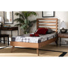 Baxton Studio Shiro Mid-Century Modern Ash Walnut Finished Wood Twin Size Platform Bed WHI-Shiro-Ash-Walnut-Twin