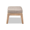 Baxton Studio Sigrid Mid-Century Modern Light Grey Fabric Upholstered Antique Oak Finished Wood Ottoman