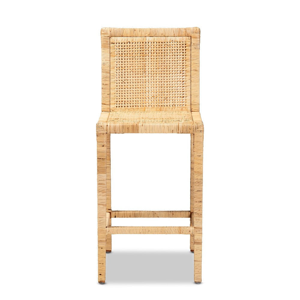 bali & pari Sofia Modern and Contemporary Natural Finished Wood and Rattan Counter Stool WHI-Sofia-Natural-CS