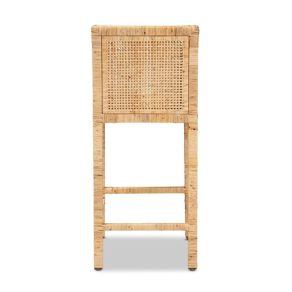 bali & pari Sofia Modern and Contemporary Natural Finished Wood and Rattan Counter Stool WHI-Sofia-Natural-CS