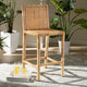 bali & pari Sofia Modern and Contemporary Natural Finished Wood and Rattan Counter Stool