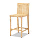 bali & pari Sofia Modern and Contemporary Natural Finished Wood and Rattan Counter Stool WHI-Sofia-Natural-CS