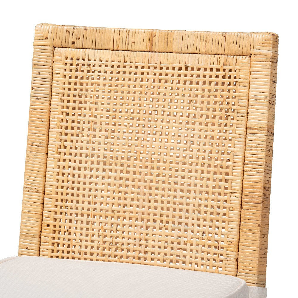 bali & pari Sofia Modern and Contemporary Natural Finished Wood and Rattan Dining Chair WHI-Sofia-Natural-DC