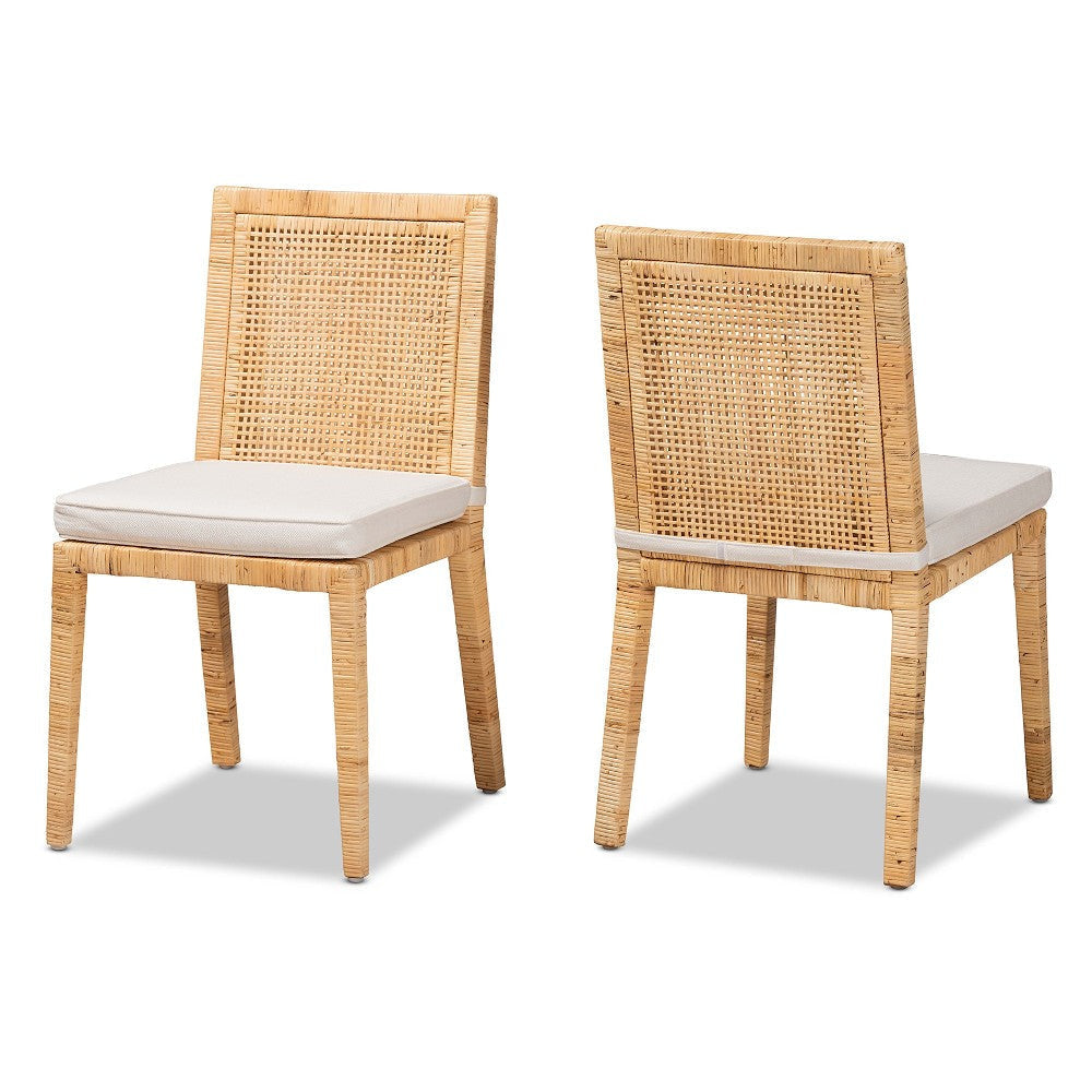 bali & pari Sofia Modern and Contemporary Natural Finished Wood and Rattan Dining Chair WHI-Sofia-Natural-DC