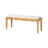 bali & pari Sofia Modern Bohemian Natural Brown Rattan and Mahogany Wood Bench WHI-Sofia-Rattan-Bench