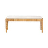 bali & pari Sofia Modern Bohemian Natural Brown Rattan and Mahogany Wood Bench WHI-Sofia-Rattan-Bench