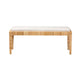 bali & pari Sofia Modern Bohemian Natural Brown Rattan and Mahogany Wood Bench WHI-Sofia-Rattan-Bench