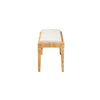 bali & pari Sofia Modern Bohemian Natural Brown Rattan and Mahogany Wood Bench WHI-Sofia-Rattan-Bench