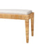 bali & pari Sofia Modern Bohemian Natural Brown Rattan and Mahogany Wood Bench WHI-Sofia-Rattan-Bench