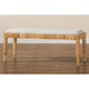 bali & pari Sofia Modern Bohemian Natural Brown Rattan and Mahogany Wood Bench