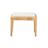 bali & pari Sofia Modern Bohemian Natural Brown Rattan and Mahogany Wood Ottoman WHI-Sofia-Rattan-Otto