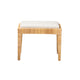 bali & pari Sofia Modern Bohemian Natural Brown Rattan and Mahogany Wood Ottoman WHI-Sofia-Rattan-Otto