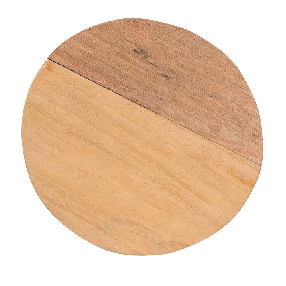 bali & pari Terah Mid-Century Modern Natural Brown Teak Wood Ottoman Footstool WHI-Solo-Natural-Stool