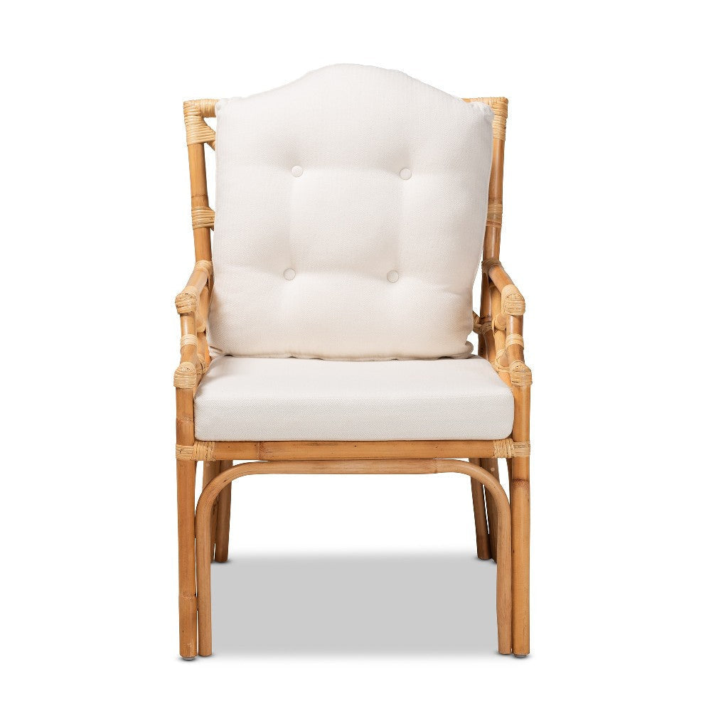 bali & pari Sonia Modern and Contemporary Natural Finished Rattan Armchair WHI-Sonia-Natural-CC-Arm