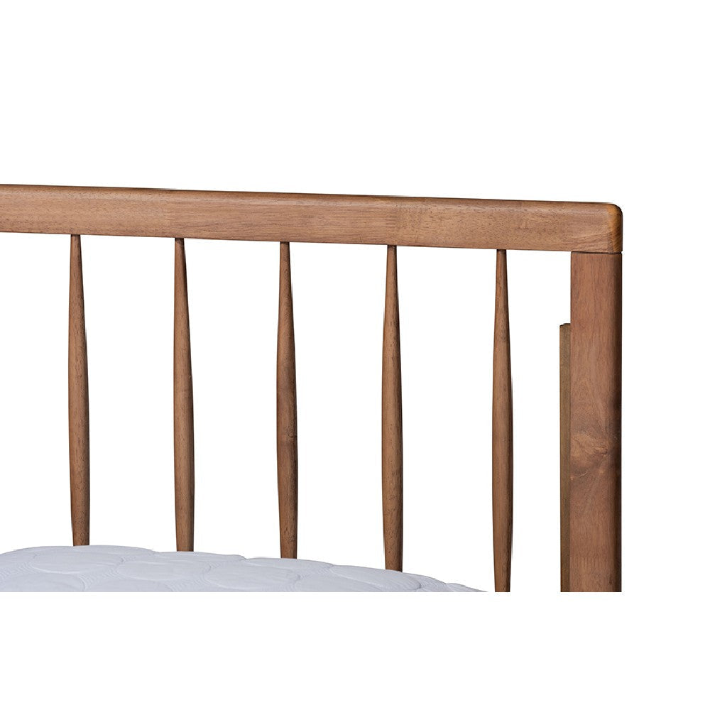 Baxton Studio Sora Mid-Century Modern Ash Walnut Finished Wood Full Size Platform Bed