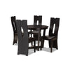 Baxton Studio Sorley Modern and Contemporary Dark Brown Faux Leather Upholstered and Dark Brown Finished Wood 5-Piece Dining Set