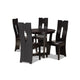 Baxton Studio Sorley Modern and Contemporary Dark Brown Faux Leather Upholstered and Dark Brown Finished Wood 5-Piece Dining Set