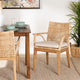 bali & pari Storsel Modern Bohemian Natural Brown Finished Teak Wood and Rattan Dining Chair WHI-Storsel-Rattan-DC