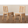 bali & pari Suci Modern Bohemian Natural Brown Rattan 2-Piece Dining Chair Set
