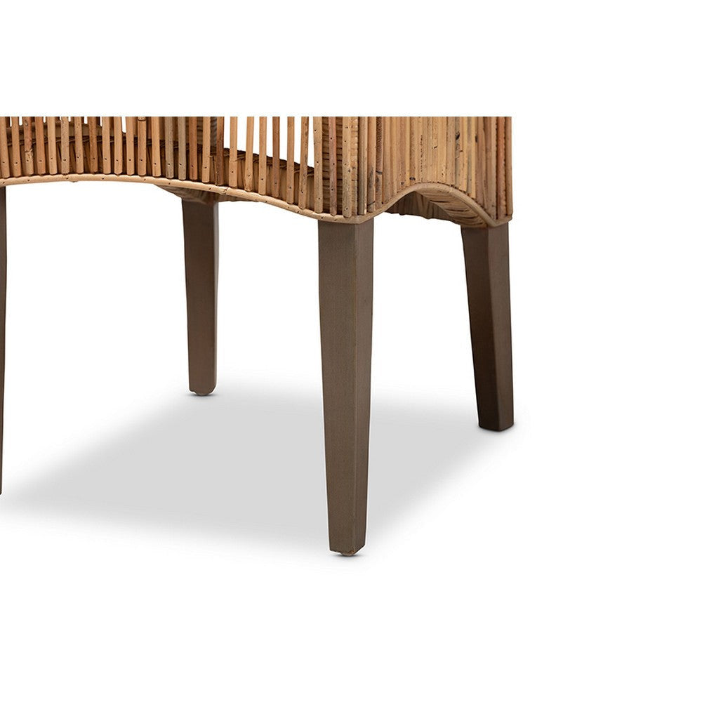 bali & pari Sullivan Modern Bohemian Natural Brown Rattan 2-Piece Dining Chair Set WHI-Sullivan-Rattan-DC