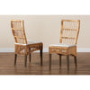 bali & pari Sullivan Modern Bohemian Natural Brown Rattan 2-Piece Dining Chair Set