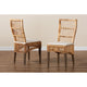bali & pari Sullivan Modern Bohemian Natural Brown Rattan 2-Piece Dining Chair Set