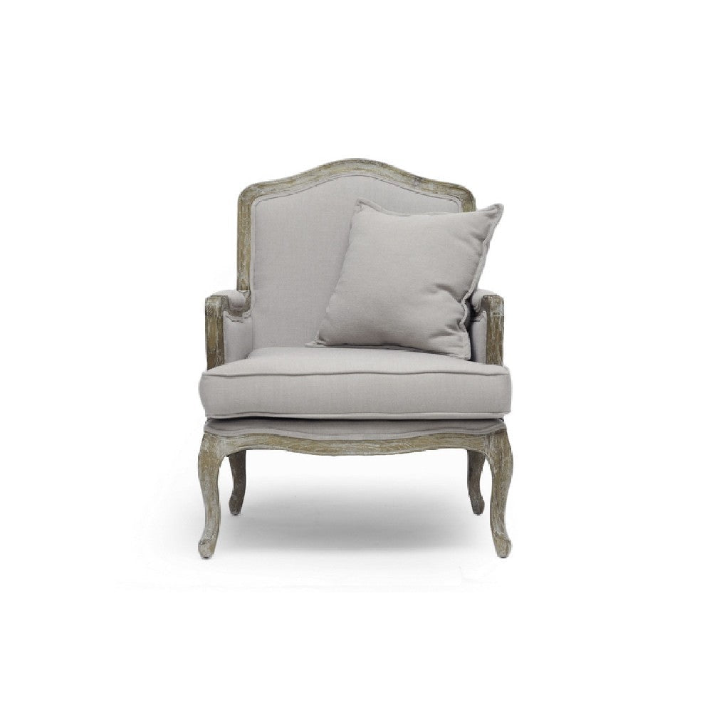 Baxton Studio Constanza Classic Antiqued French Accent Chair WHI-TA2256-Beige