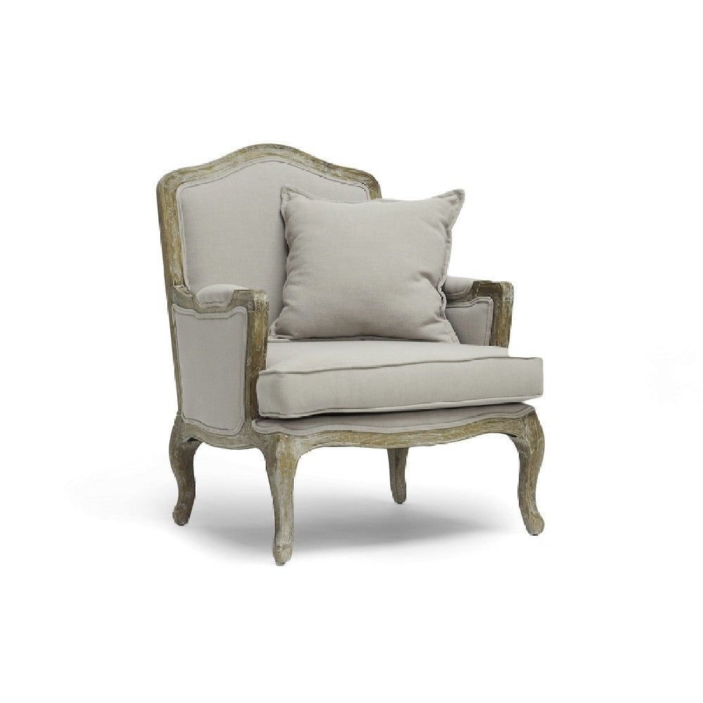 Baxton Studio Constanza Classic Antiqued French Accent Chair WHI-TA2256-Beige