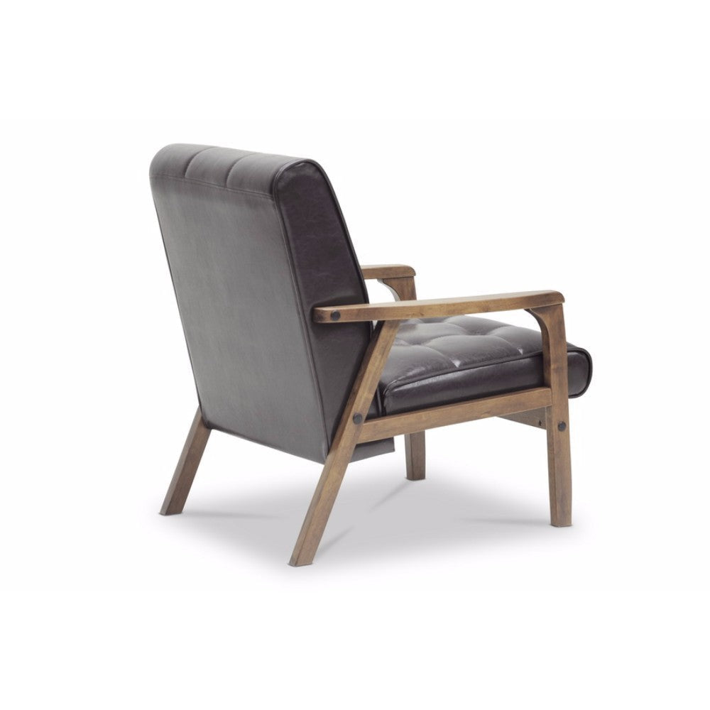 Baxton Studio Mid-Century Masterpieces Club Chair-Brown