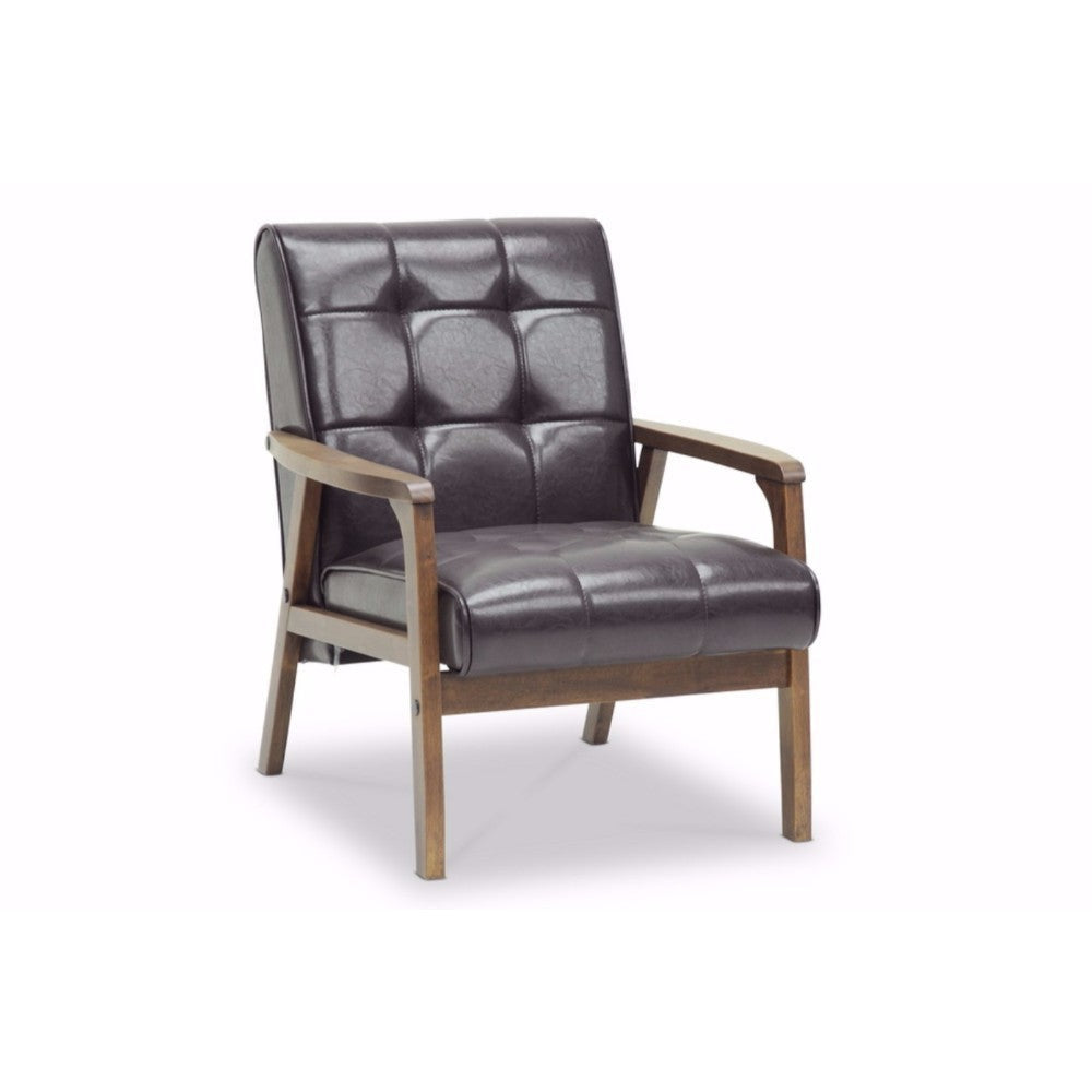 Baxton Studio Mid-Century Masterpieces Club Chair-Brown