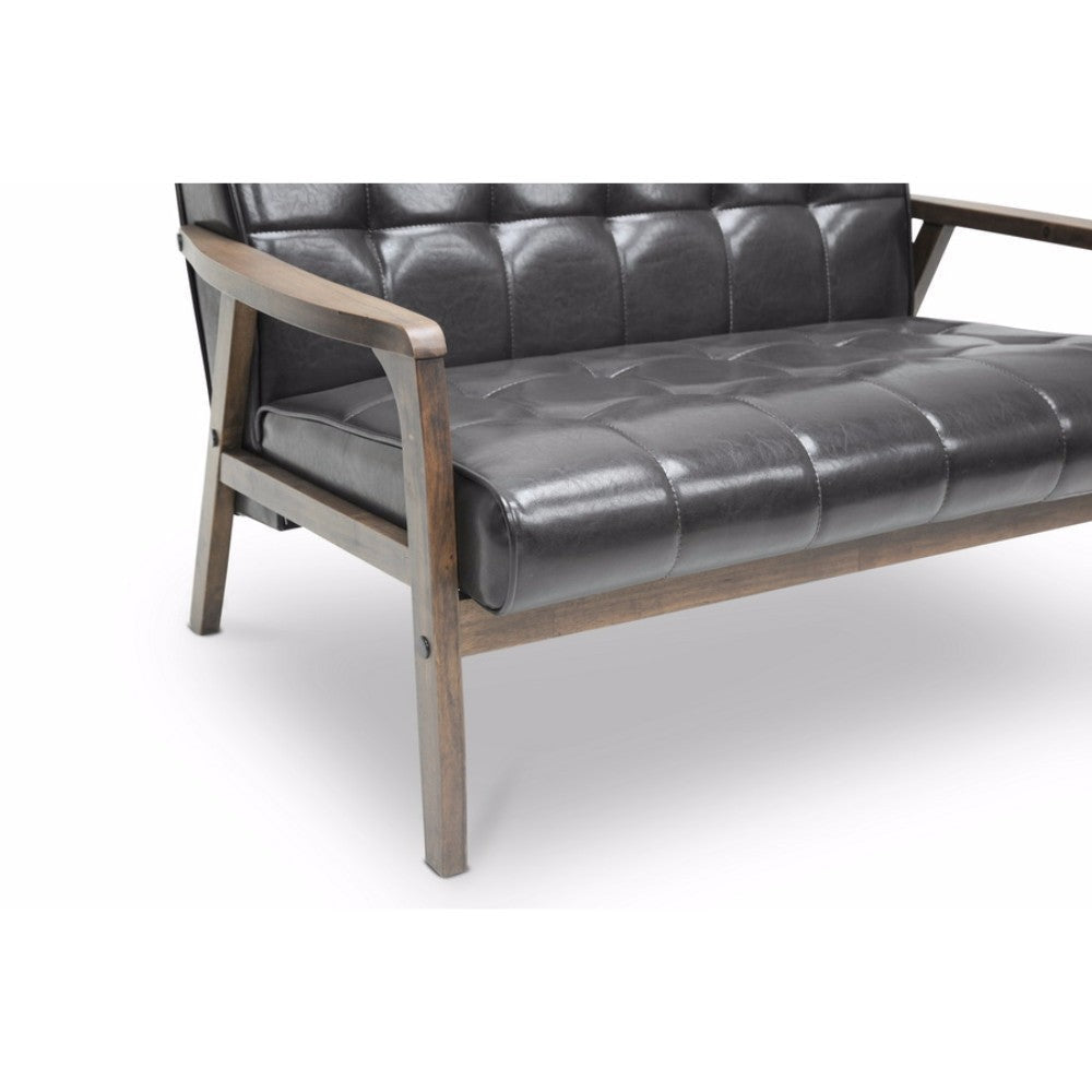 Baxton Studio Mid-Century Masterpieces Loveseat-Brown WHI-TOGO-LS-109-541