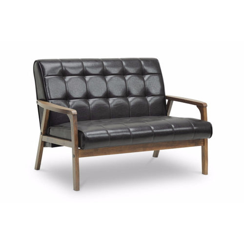 Baxton Studio Mid-Century Masterpieces Loveseat-Brown