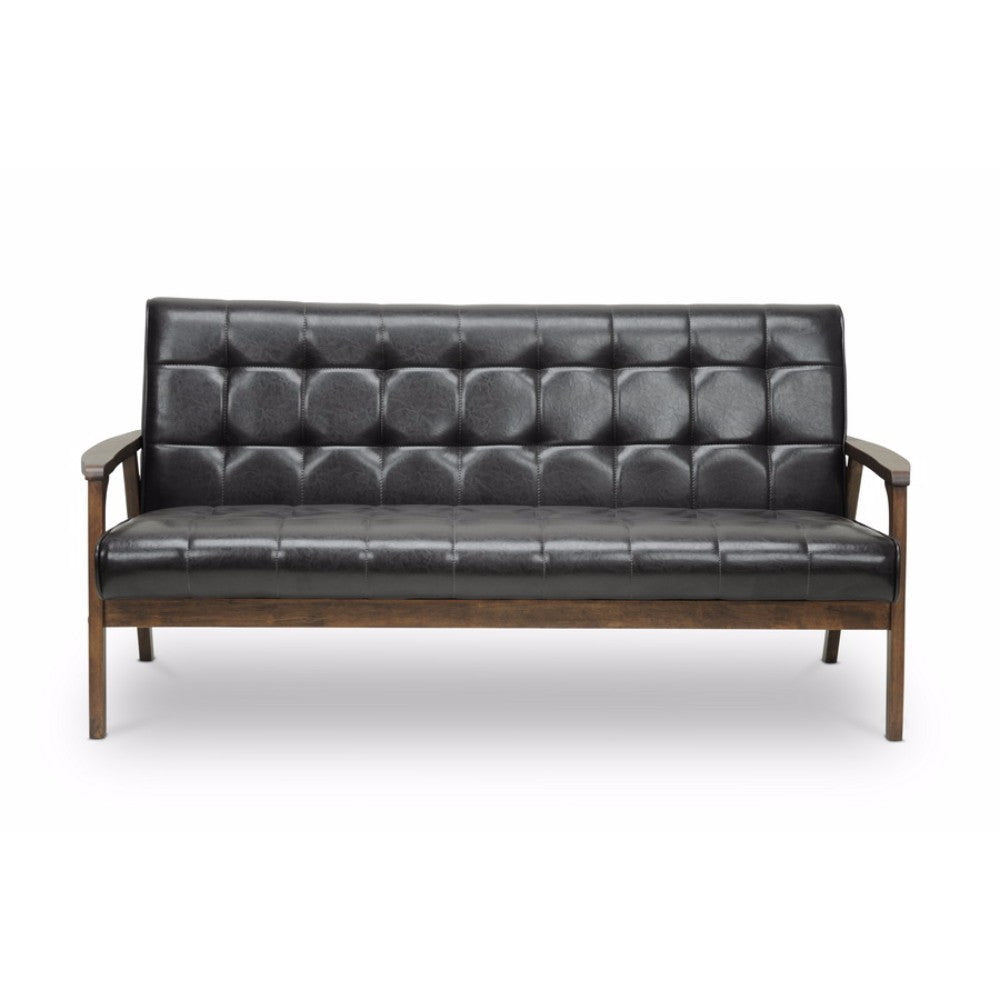 Baxton Studio Mid-Century Masterpieces Sofa-Brown WHI-TOGO-SF-109-541