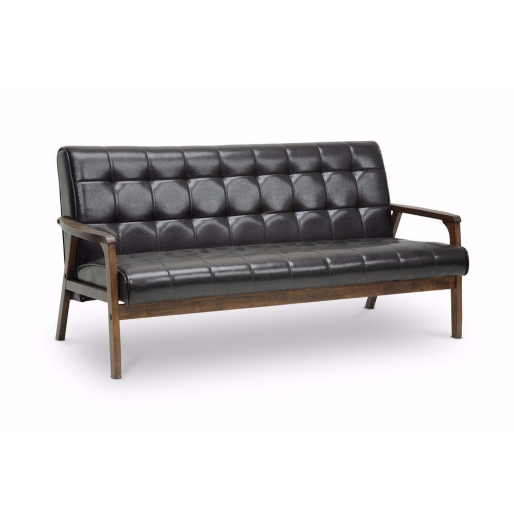 Baxton Studio Mid-Century Masterpieces Sofa-Brown WHI-TOGO-SF-109-541