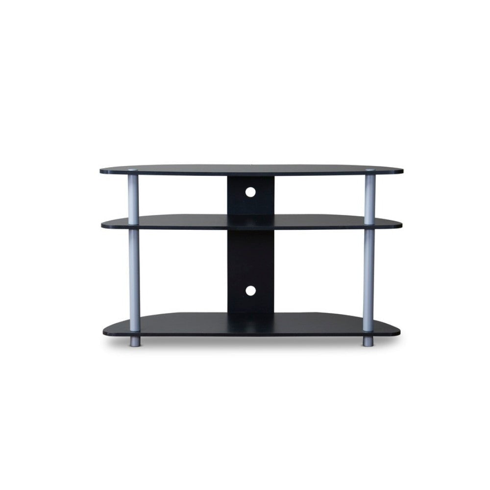 Baxton Studio Orbit Black and Silver TV Stand WHI-TR-123
