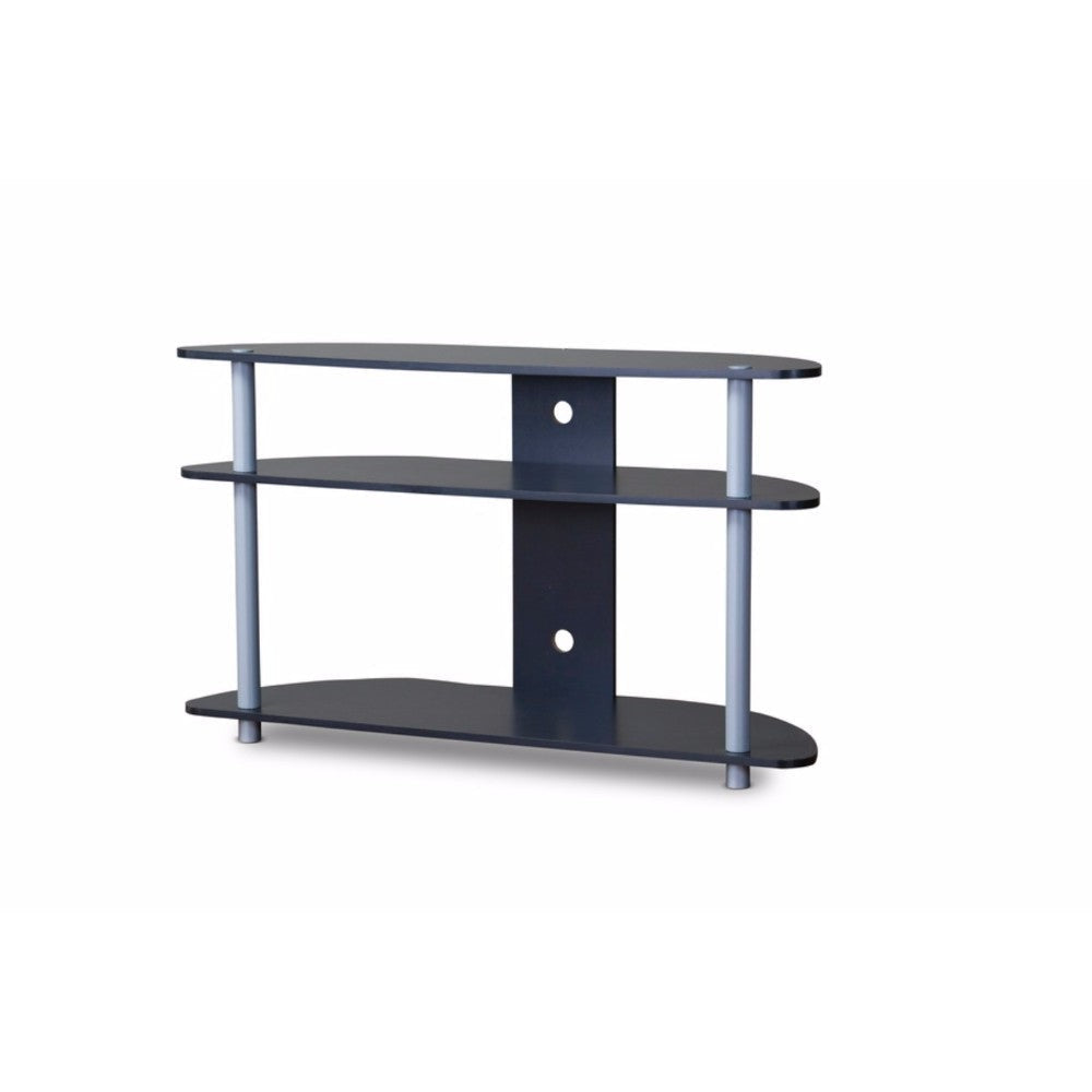 Baxton Studio Orbit Black and Silver TV Stand WHI-TR-123