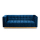 Baxton Studio Loreto Glam and Luxe Navy Blue Velvet Fabric Upholstered Brushed Gold Finished Sofa WHI-TSF-5506-Navy-Gold-SF