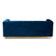 Baxton Studio Loreto Glam and Luxe Navy Blue Velvet Fabric Upholstered Brushed Gold Finished Sofa WHI-TSF-5506-Navy-Gold-SF